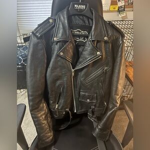 Wilsons Leather Black Biker Jacket